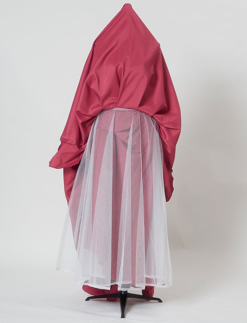 TWEED DRESS(ツイードドレス)のピンクローズロングドレス・サテン｜TB1702-PKRのスカートパニエ画像です。