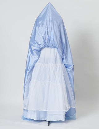 TWEED DRESS(ツイードドレス)のブルーグレーロングドレス・チュール｜TB1703-BLGYのスカートパニエ画像です。