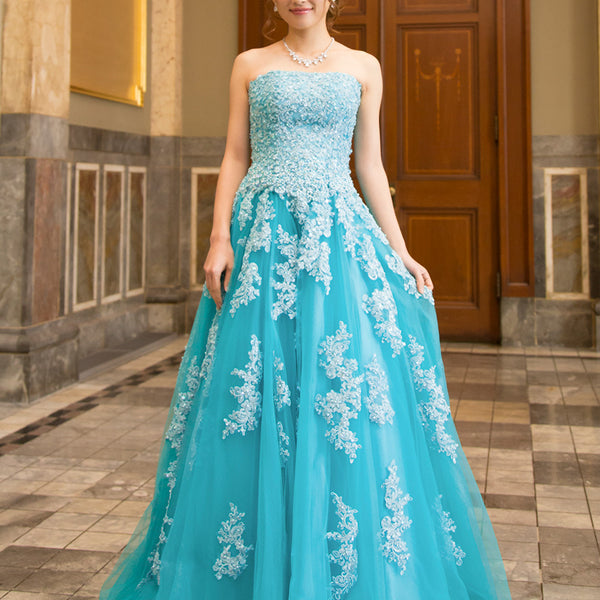 ルノアールの夢 アンティークなアクアブループリンセスドレス ルノアールの夢 アンティークなアクアブルーが究極の美しさを