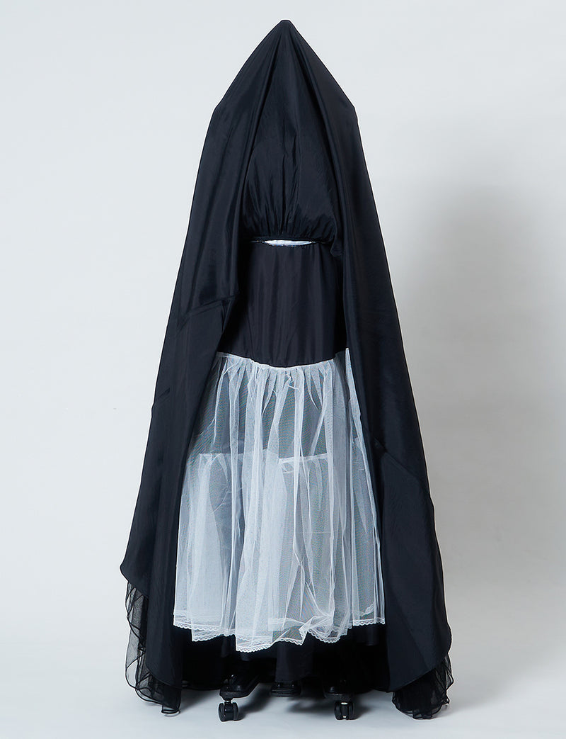 TWEED DRESS(ツイードドレス)のブラックロングドレス・チュール｜TB1714-BKのスカートパニエ画像です。