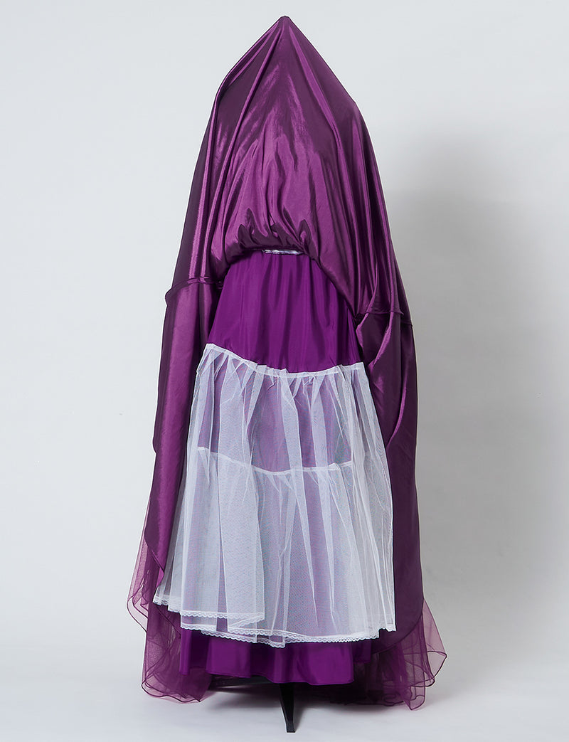TWEED DRESS(ツイードドレス)のプラムロングドレス・チュール｜TB1714-PMのスカートパニエ画像です。