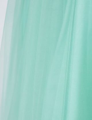 TWEED DRESS(ツイードドレス)のペールミントロングドレス・チュール｜TB1719-PMTのスカート生地拡大画像です。
