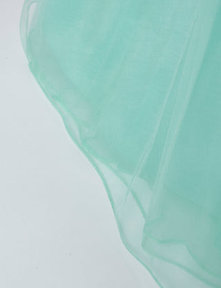 TWEED DRESS(ツイードドレス)のペールミントロングドレス・チュール｜TB1719-PMTのスカート裾拡大画像です。