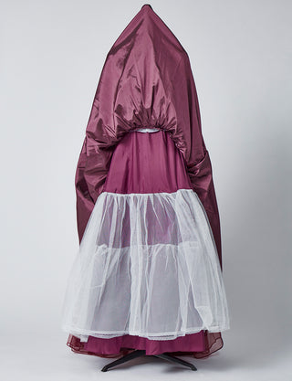 TWEED DRESS(ツイードドレス)のワインレッドロングドレス・チュール｜TB1719-WRDのスカートパニエ画像です。