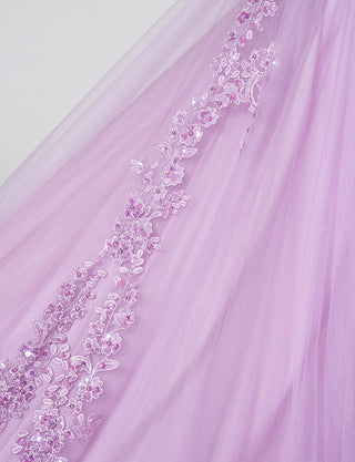 TWEED DRESS(ツイードドレス)のラベンダーロングドレス・チュール｜TB1723-LVのスカート生地拡大画像です。