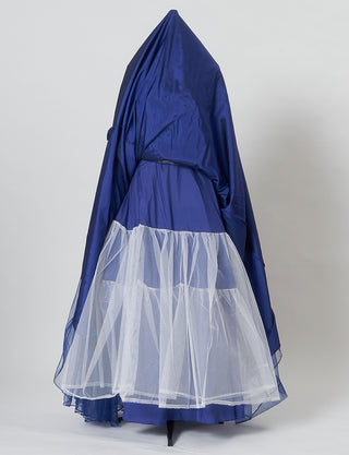 TWEED DRESS(ツイードドレス)のネイビーロングドレス・チュール｜TB1723-NYのスカートパニエ画像です。