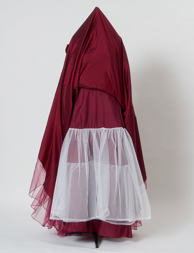 TWEED DRESS(ツイードドレス)のレッドブラックロングドレス・チュール｜TB1723-RBKのスカートパニエ画像です。
