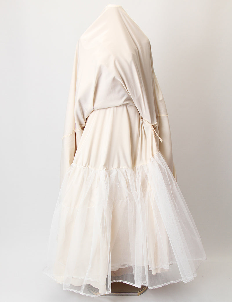 TWEED DRESS(ツイードドレス)のシャンパンゴールドロングドレス・サテン｜TB1730-CGDのスカートパニエ画像です。