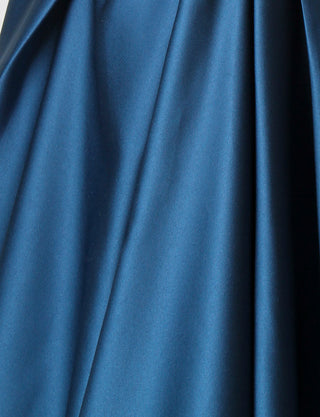 TWEED DRESS(ツイードドレス)のミッドナイトブルーロングドレス・サテン｜TB1730-CGDのスカート生地拡大画像です。