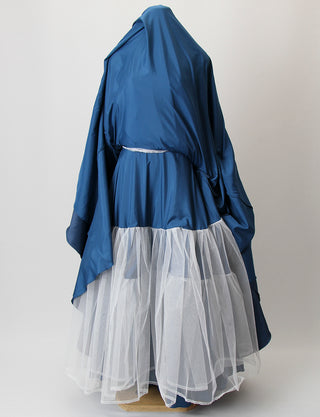 TWEED DRESS(ツイードドレス)のミッドナイトブルーロングドレス・サテン｜TB1730-CGDのスカートパニエ画像です。