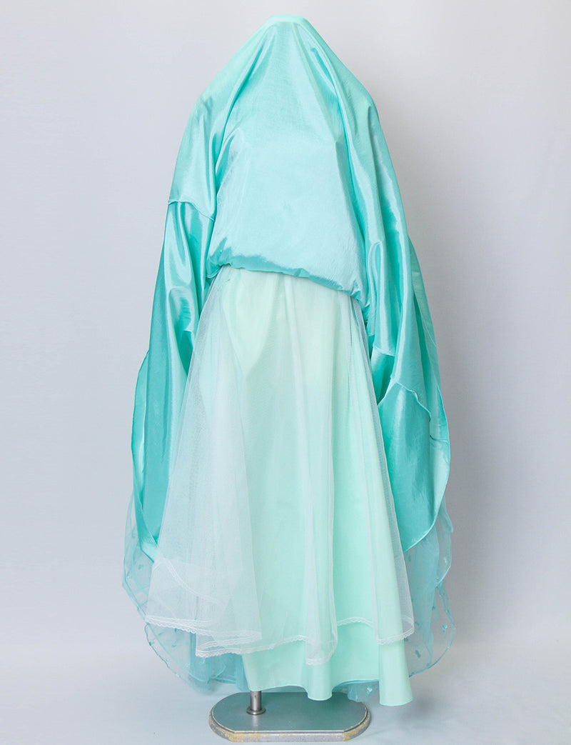 TWEED DRESS(ツイードドレス)のライトグリーンロングドレス・チュール｜TB1734-LGNのスカートパニエ画像です。