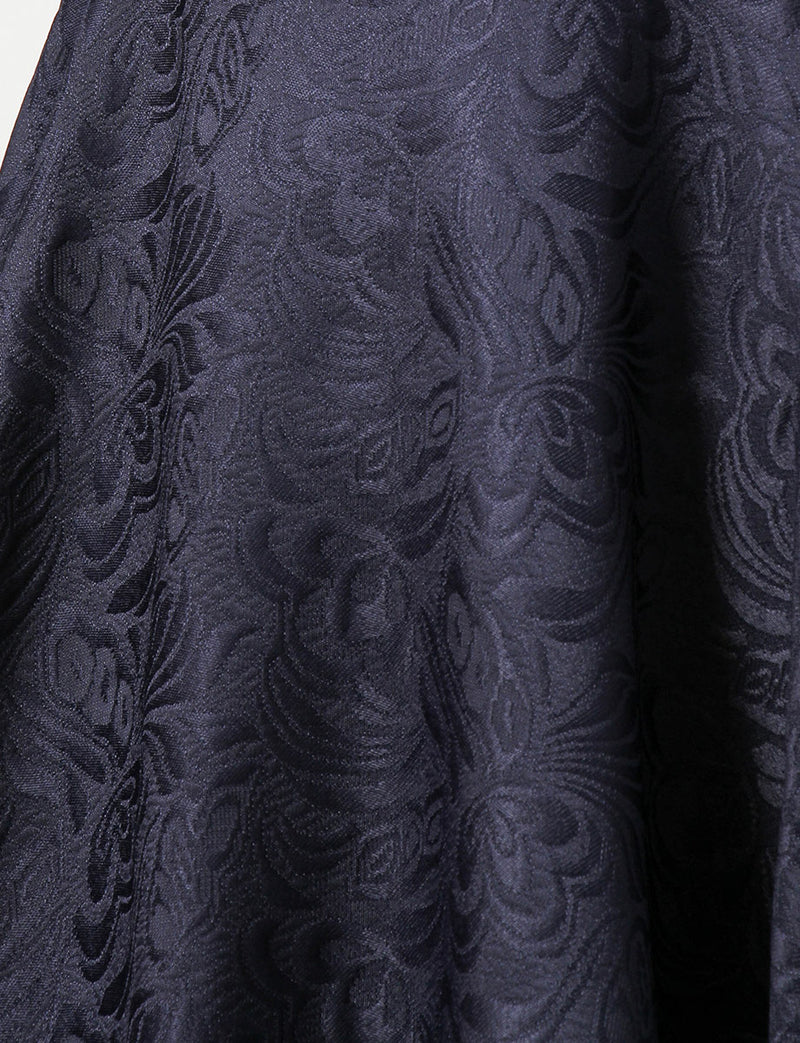 TWEED DRESS(ツイードドレス)のダークネイビーロングドレス・ジャガード｜TB1747-DNYのスカート生地拡大画像です。