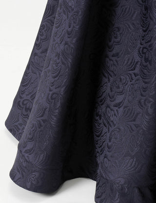 TWEED DRESS(ツイードドレス)のダークネイビーロングドレス・ジャガード｜TB1747-DNYのスカート裾拡大画像です。