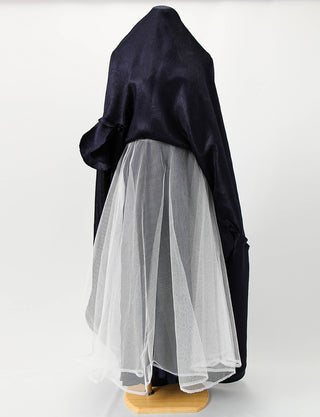 TWEED DRESS(ツイードドレス)のダークネイビーロングドレス・ジャガード｜TB1747-DNYのスカートパニエ画像です。