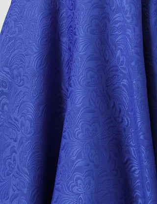 TWEED DRESS(ツイードドレス)のロイヤルブルーロングドレス・ジャガード｜TB1747-RBLのスカート生地拡大画像です。