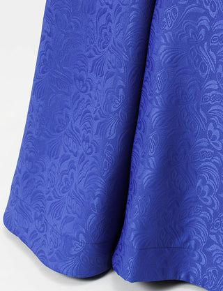 TWEED DRESS(ツイードドレス)のロイヤルブルーロングドレス・ジャガード｜TB1747-RBLのスカート裾拡大画像です。