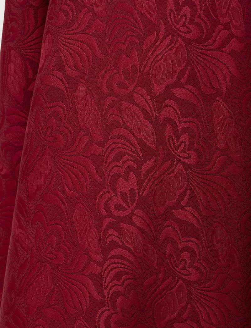 TWEED DRESS(ツイードドレス)のワインレッドロングドレス・ジャガード｜TB1747-WRDのスカート生地拡大画像です。