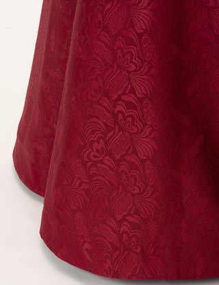 TWEED DRESS(ツイードドレス)のワインレッドロングドレス・ジャガード｜TB1747-WRDのスカート裾拡大画像です。
