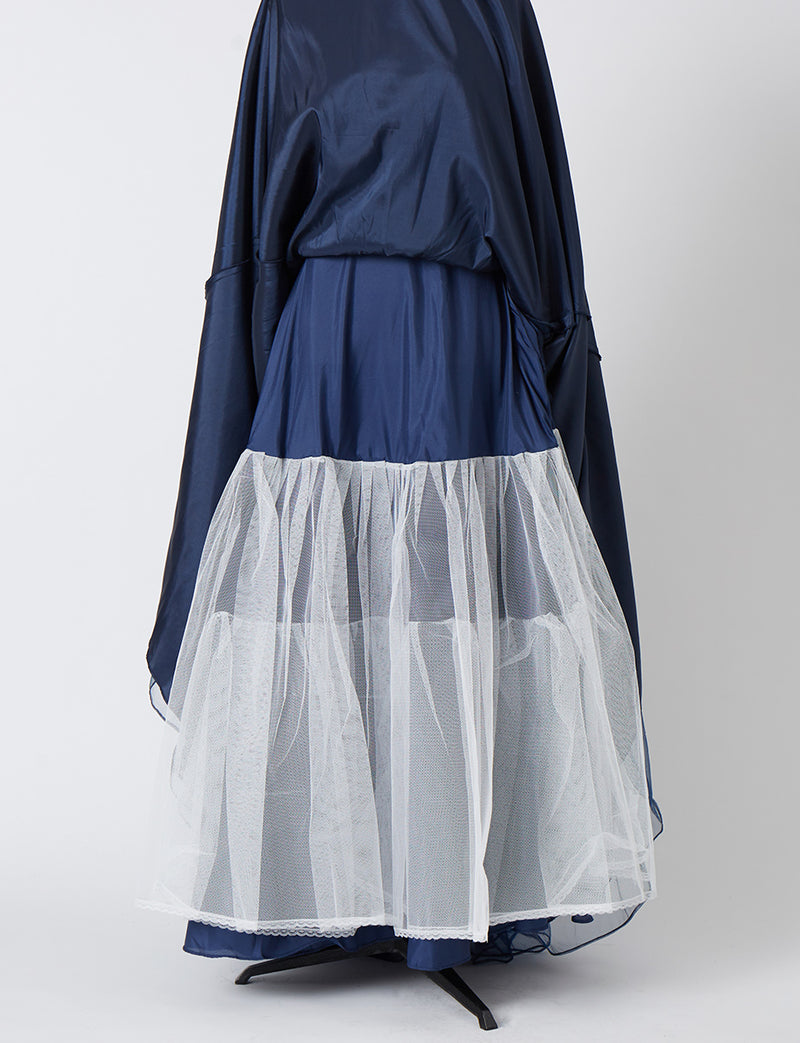 TWEED DRESS(ツイードドレス)のダークネイビーロングドレス・チュール｜TB1763-1-DNYのスカートパニエ画像です。