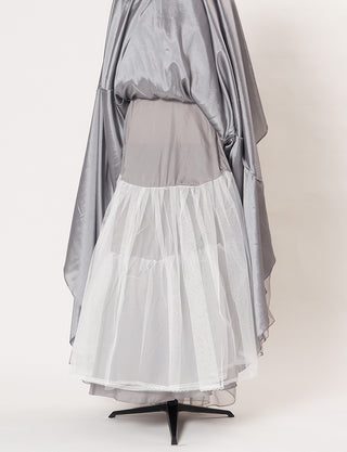 TWEED DRESS(ツイードドレス)のシルバーグレーロングドレス・チュール｜TB1763-1-SGYのスカートパニエ画像です。