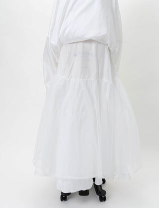 TWEED DRESS(ツイードドレス)のホワイトロングドレス・チュール｜TB1784-1-WTのスカートパニエ画像です。