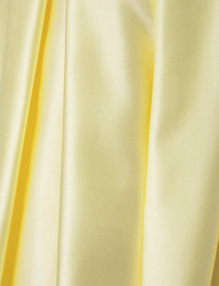 TWEED DRESS(ツイードドレス)のレモンイエローロングドレス・サテン｜TB1786-LYWのスカート生地拡大画像です。