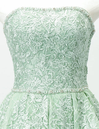 TWEED DRESS(ツイードドレス)のアイシーミントロングドレス・チュール｜TD1802-IMTのトルソー上半身正面画像です。