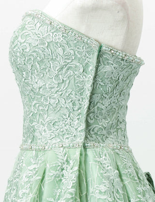 TWEED DRESS(ツイードドレス)のアイシーミントロングドレス・チュール｜TD1802-IMTのトルソー上半身側面画像です。
