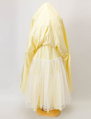 TWEED DRESS(ツイードドレス)のレモンイエローロングドレス・チュール｜TD1802-LYWのスカートパニエ画像です。