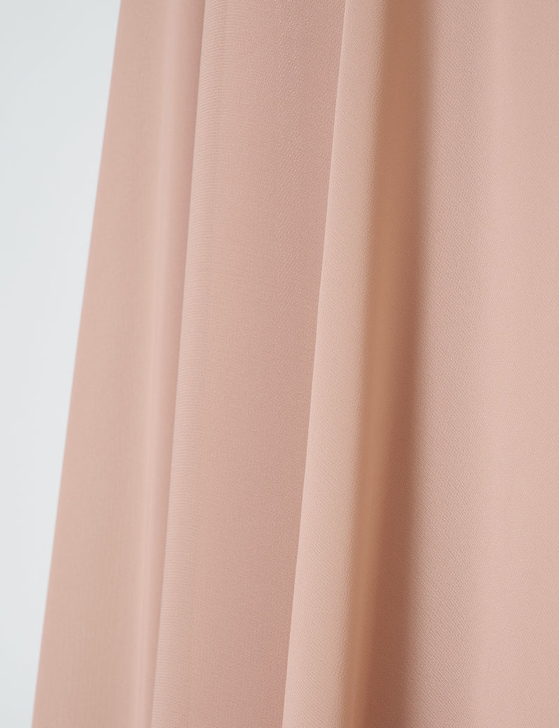 TWEED DRESS(ツイードドレス)のピンクベージュロングドレス・シフォン｜TD1810-PKBEのスカート生地拡大画像です。