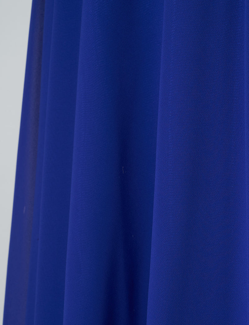 TWEED DRESS(ツイードドレス)のロイヤルブルーロングドレス・シフォン｜TD1810-RBLのスカート生地拡大画像です。