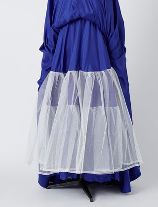 TWEED DRESS(ツイードドレス)のロイヤルブルーロングドレス・サテン｜TD1812-RBLのスカートパニエ画像です。