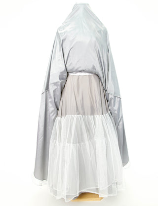 TWEED DRESS(ツイードドレス)のペールグレーロングドレス・チュール｜TD1813-PGYのスカートパニエ画像です。