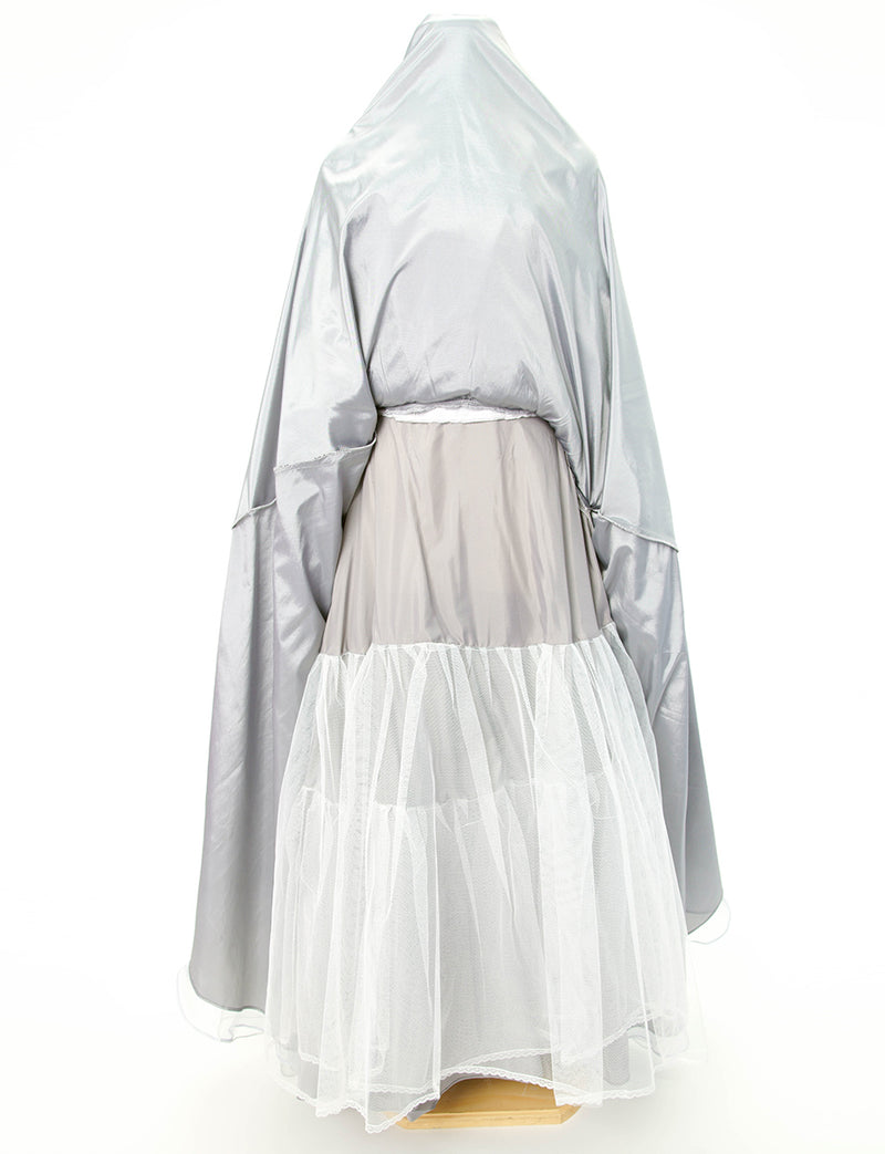 TWEED DRESS(ツイードドレス)のペールグレーロングドレス・チュール｜TD1813-PGYのスカートパニエ画像です。