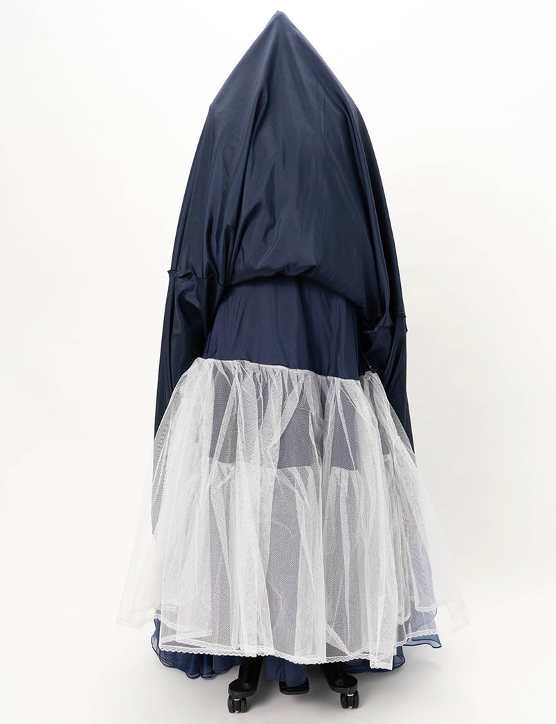 TWEED DRESS(ツイードドレス)のダークネイビーロングドレス・チュール｜TD1837-DNYのスカートパニエ画像です。