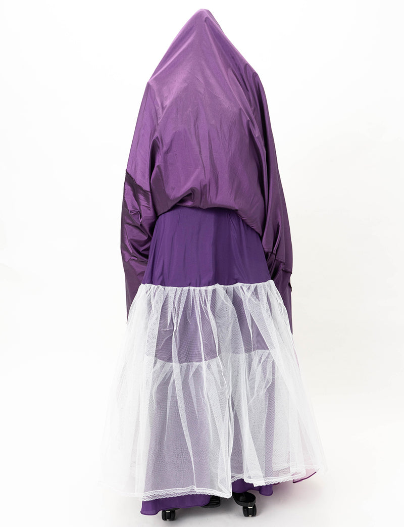 TWEED DRESS(ツイードドレス)のプラムロングドレス・チュール｜TD1837-PMのスカートパニエ画像です。