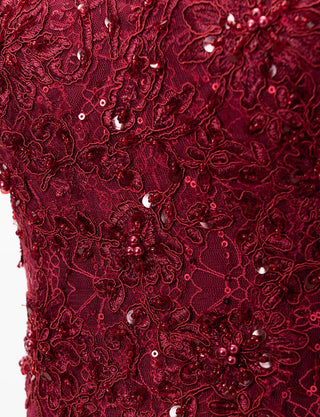 TWEED DRESS(ツイードドレス)のレッドブラックロングドレス・チュール｜TD1840-RBKの上半身装飾拡大画像です。