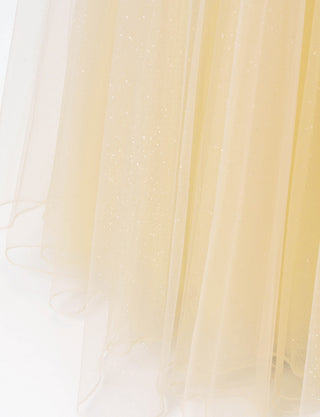 TWEED DRESS(ツイードドレス)のシャンパンゴールドロングドレス・チュール｜TD1852-CGDのスカート裾拡大画像です。