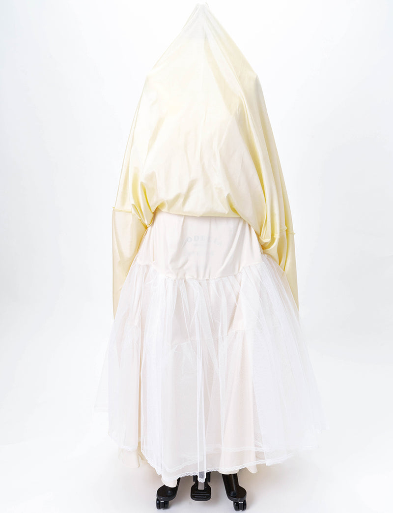 TWEED DRESS(ツイードドレス)のシャンパンゴールドロングドレス・チュール｜TD1852-CGDのスカートパニエ画像です。
