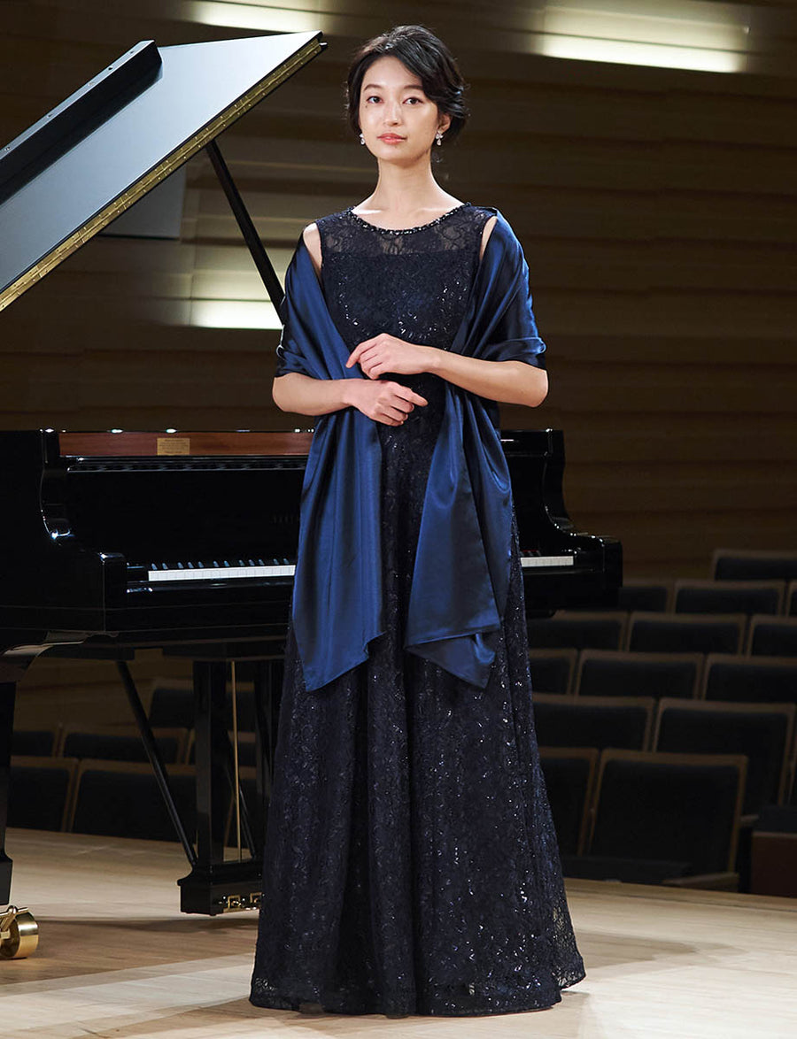 ゆず　美品　TWEED DRESS ツイードドレス　演奏会ドレス　ドレス グリーン ステージドレス・演奏会ドレスにお薦めロングドレス・TN2030