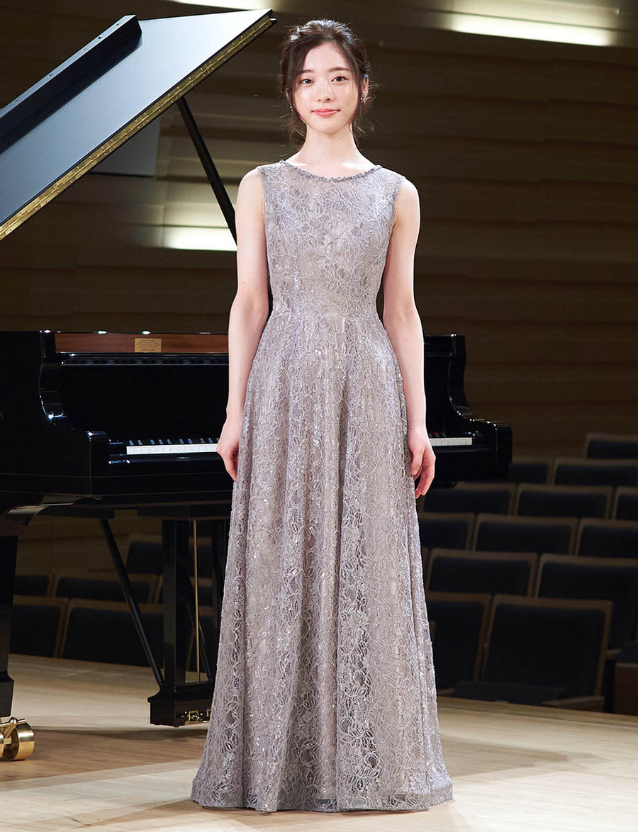 演奏会ドレス・ステージドレスにお薦めグレーベージュロング