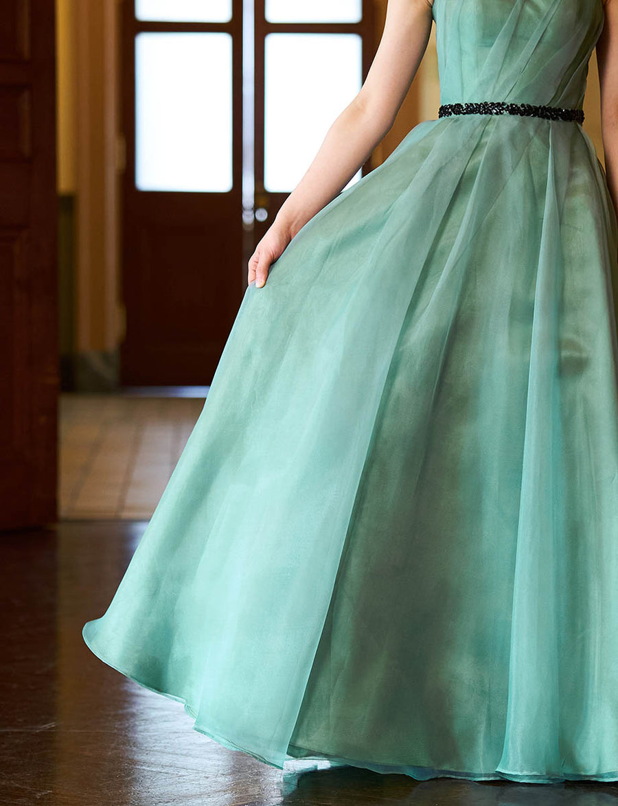 演奏会ドレス・ステージドレスにお薦めダークオリーブロングドレス