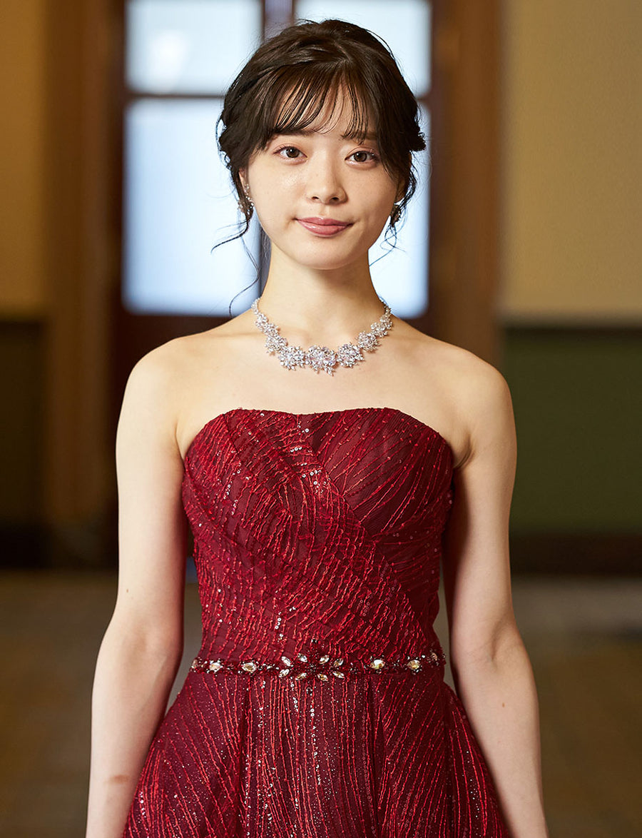 ワインレッド 演奏会ドレス・ステージドレスにお薦めロング