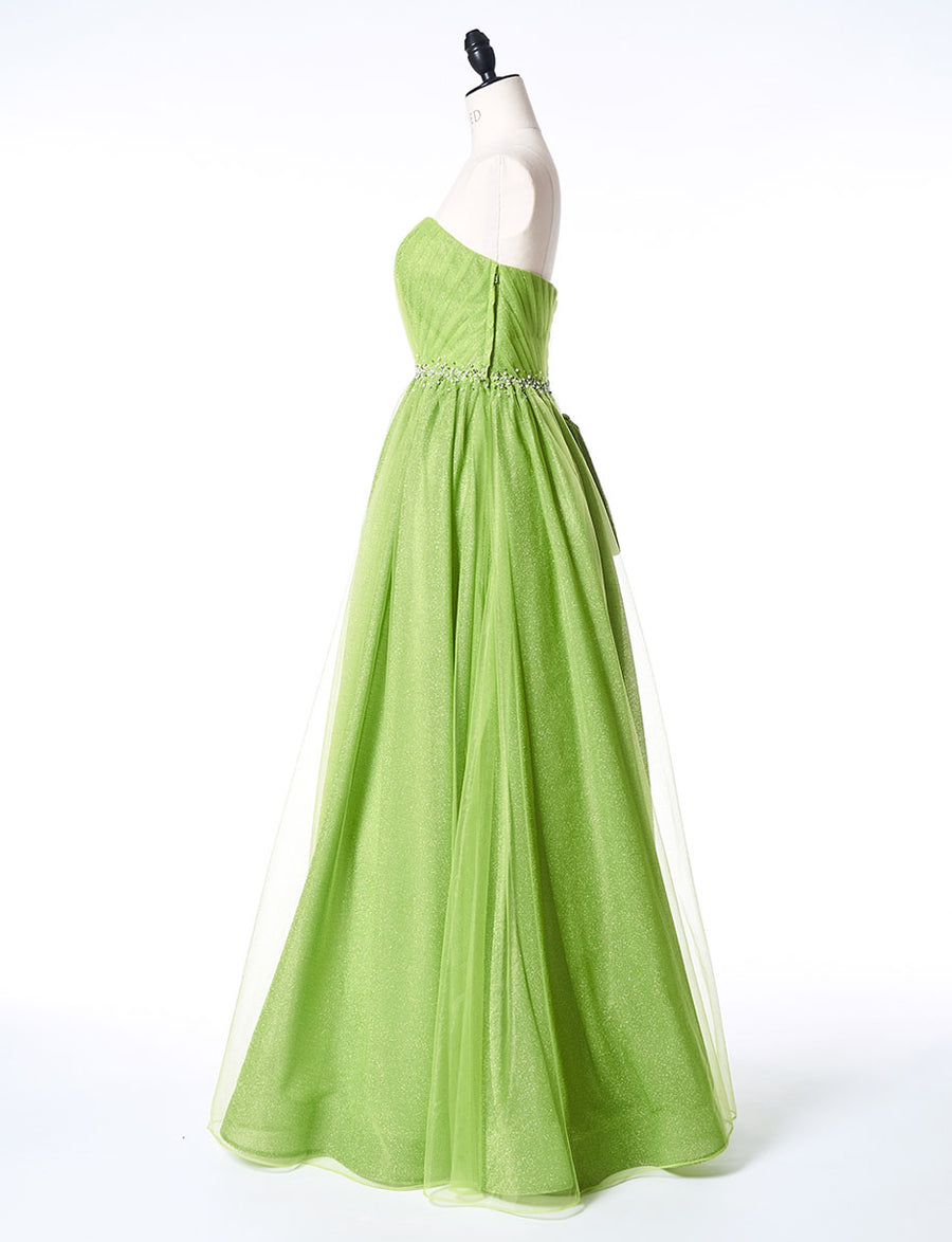 演奏会ドレス・ステージドレスにお薦めリーフグリーンロングドレス