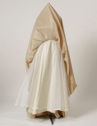 TWEED DRESS(ツイードドレス)のシャンパンゴールドロングドレス・サテン ｜TH1407-1-CGDのスカートパニエ画像です。