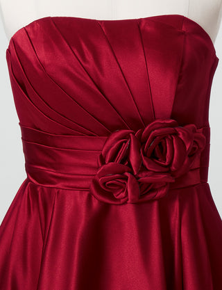 TWEED DRESS(ツイードドレス)のレッドロングドレス・サテン ｜TH1407-1-RDのトルソー上半身正面画像です。