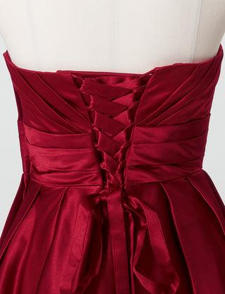TWEED DRESS(ツイードドレス)のレッドロングドレス・サテン ｜TH1407-1-RDのトルソー上半身背面画像です。