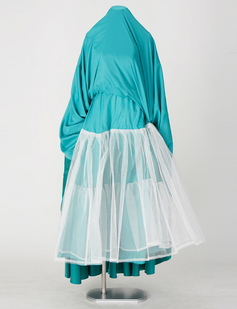 TWEED DRESS(ツイードドレス)のオールドグリーンロングドレス・サテン ｜TH1407-OGNのスカートパニエ画像です。