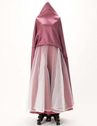 TWEED DRESS(ツイードドレス)のピンクローズロングドレス・タフタ｜TH1432-1-PKRのスカートパニエ画像です。