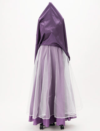 TWEED DRESS(ツイードドレス)のプラムロングドレス・タフタ｜TH1432-1-PMのスカートパニエ画像です。